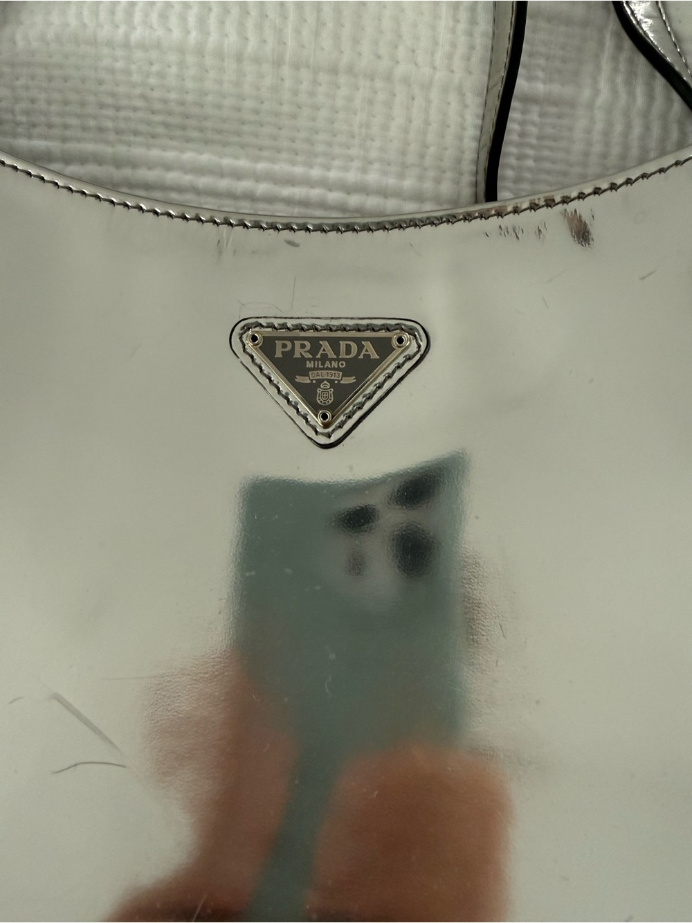 Prada Cleo Shoulder Bag Spazzolato Silver - Picture 9 of 11